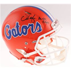 Urban Meyer Signed Florida Gators Full-Size Authentic On-Field Speed Helmet Inscribed "2x NTL Champs