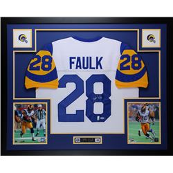 Marshall Faulk Signed 35x43 Custom Framed Jersey Display (PSA COA  Faulk Hologram)