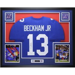 Odell Beckham Jr. Signed 35x43 Custom Framed Jersey Display (JSA COA)