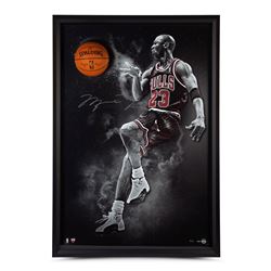 Michael Jordan Signed Chicago Bulls "No Look" 44x64 Custom Framed Photo Display (UDA COA)