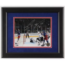 Scott Gomez Signed New York Rangers 13.25x16.5 Custom Framed Photo Display (Steiner COA)