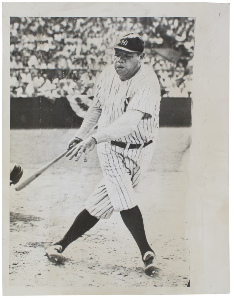 Vintage 1943 Babe Ruth War Bond Game 6.5x8.5 Photo (PSA LOA)