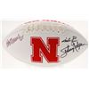 Image 1 : Mike Rozier, Eric Crouch  Johnny Rodgers Signed Nebraska Cornhuskers Logo Football (JSA COA)