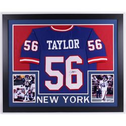 Lawrence Taylor Signed 35x43 Custom Framed Jersey (JSA COA)