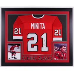 Stan Mikita Signed 35x43 Custom Framed Jersey (Beckett COA)