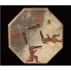 Finely Painted Deerskin Drum with Masker Rave