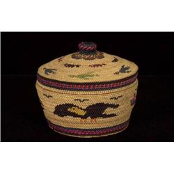 Fine Makah Nob Top Basket with Whales, Eagles