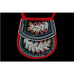 Very Old Beaded Bag 7" H. 6 1/2" W.  Fair Con