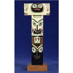 Tlingit Three Figure Totem 10" H. 3 3/4" W.  