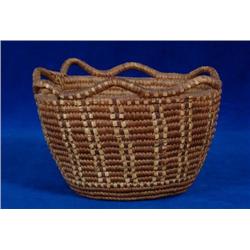 Klikitat Basket with Crenulated Rim 8" W. 5 1