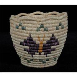 Inuit Basket with Crenulated Rim and Butterfl