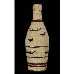 Chehalis Basketry Covered Bottle Finely Woven