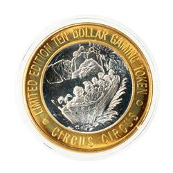 .999 Fine Silver Circus Circus Las Vegas, Nevada $10 Limited Edition Gaming Token
