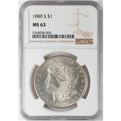 1880-S $1 Morgan Silver Dollar Coin NGC MS63