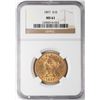 Image 1 : 1897 $10 Liberty Head Eagle Gold Coin NGC MS61