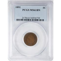 1891 Indian Head Cent Coin PCGS MS61BN