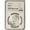 Image 1 : 1881-S $1 Morgan Silver Dollar Coin NGC MS64 Nice Reverse Toning