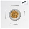 Image 1 : 1851 Type 1 $1 Liberty Head Gold Dollar Coin