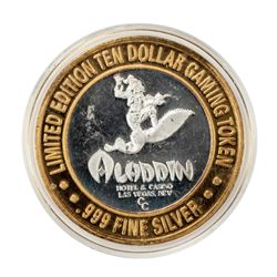 .999 Silver Aladdin Resort Casino Las Vegas, NV $10 Casino Limited Edition Gaming Token
