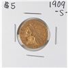 Image 1 : 1909-S $5 Indian Head Half Eagle Gold Coin