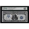 Image 1 : 1899 $5 Indian Chief Silver Certificate Note PMG Gem Uncirculated 65 Good Color