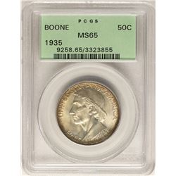 1935 Boone Bicentennial Commemorative Half Dollar Coin PCGS MS65 Old Green Holder