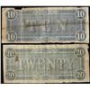 Image 2 : Lot of 1864 $10 & $20 Confederate States of America Notes