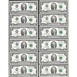Low Serial District Set of 2003 $2 Federal Reserve STAR Notes