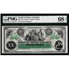 Image 1 : 1872 $20 State of South Carolina Revenue Bond Obsolete Note PMG Superb Gem Unc. 68EPQ