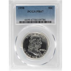 1958 Proof Franklin Half Dollar Coins PCGS PR67