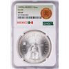 Image 1 : 1949Mo Mexico 1 Onza Silver Coin NGC MS64
