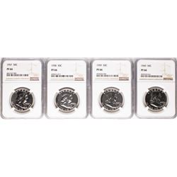 Lot of 1957-1960 Proof Franklin Half Dollar Coins NGC PF66