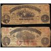 Image 1 : Lot of (2) 1862 $1 Virginia Treasury Obsolete Notes