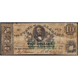 1864 $10 State of Alabama Obsolete Note