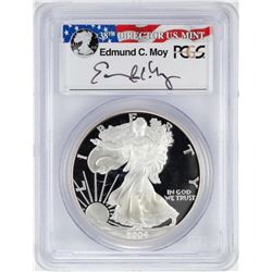 2004-W $1 American Silver Eagle Proof Coin PCGS PR69DCAM W/Edmund C. Moy Signature