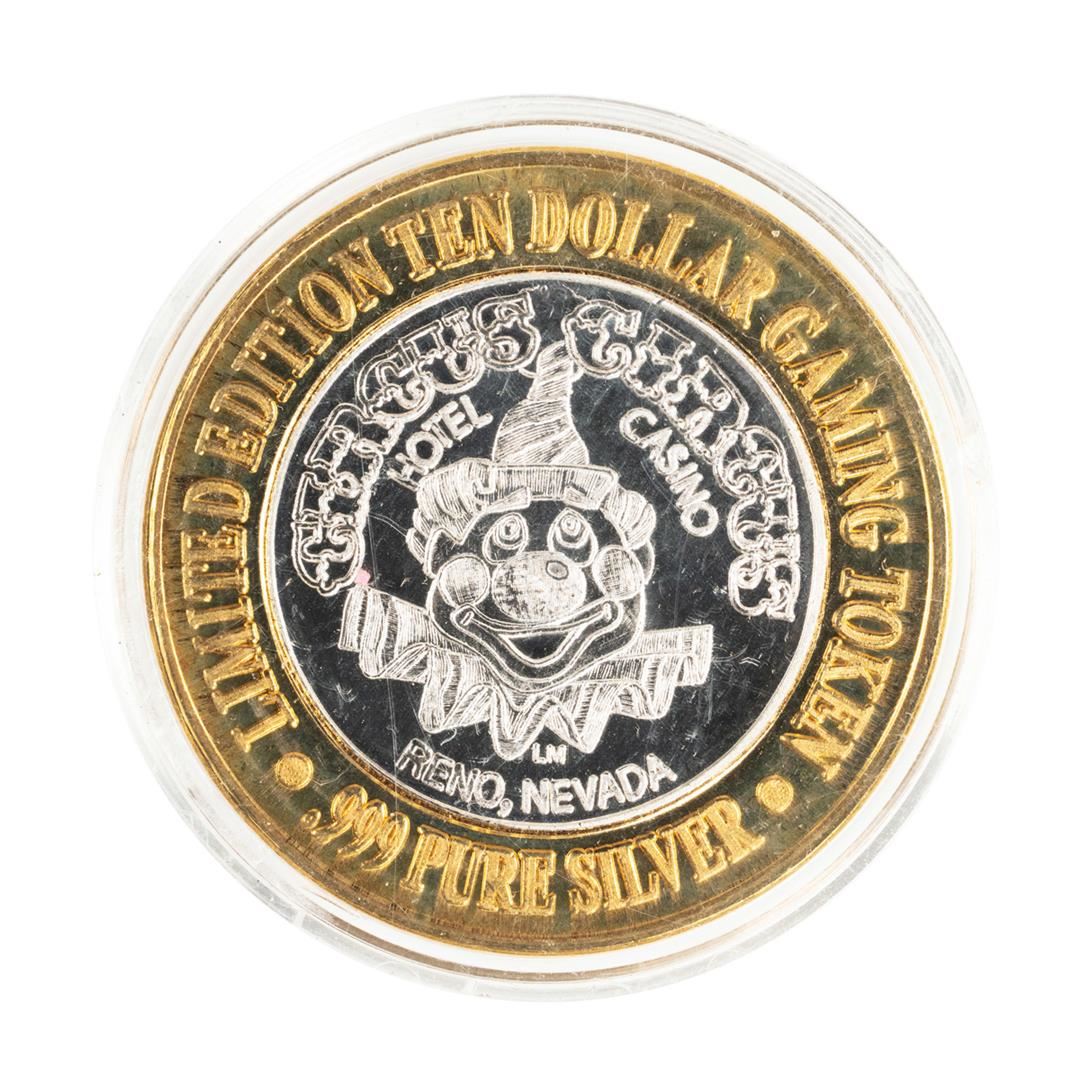 .999 Fine Silver Circus Circus Reno, Nevada $10 Limited Edition Gaming