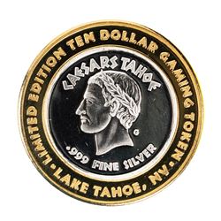 .999 Silver Caesars Palace Lake Tahoe, NV $10 Casino Limited Edition Gaming Token