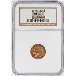 1915 $2 1/2 Indian Head Quarter Eagle Gold Coin NGC MS60