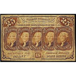 July 17, 1862 First Issue Twenty-Five Cent Fractional Currency Note