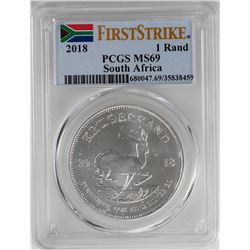 2018 South Africa Krugerrand Silver Coin PCGS MS69 First Issue