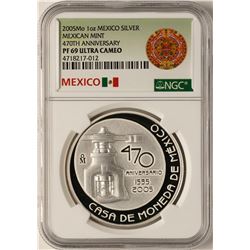 2005Mo Mexican Mint 470th Anniversary Silver Medal NGC PF69 Ultra Cameo