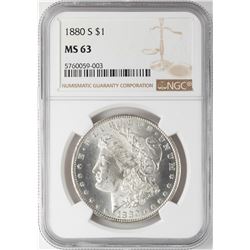 1880-S $1 Morgan Silver Dollar Coin NGC MS63