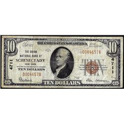 1929 $10 Union NB of Schenectady, NY CH# 4711 National Currency Note