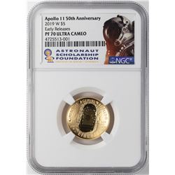 2019-W $5 Apollo 11 50th Anniversary Gold Coin NGC PF70 Ultra Cameo Early Releases