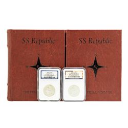 S.S. Republic Shipwreck 1859-O & 1860-O Seated Liberty Half Dollar Coins NGC Graded