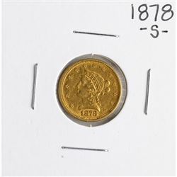 1878-S $2 1/2 Liberty Head Quarter Eagle Gold Coin