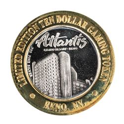 .999 Fine Silver Atlantis Casino & Resort Reno, NV $10 Limited Edition Gaming Token