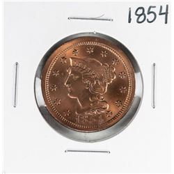 1854 Braided Hair Large Cent Coin