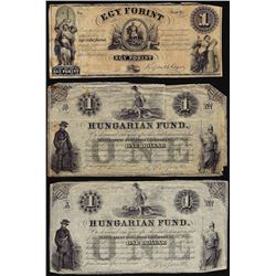 Lot of (3) Hungarian Fund & Egy Forint Obsolete Notes