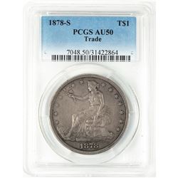 1878-S $1 Trade Silver Dollar Coin PCGS AU50